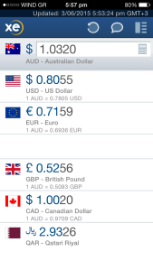 Real time exchange rates. Cheeky bank fees not included.